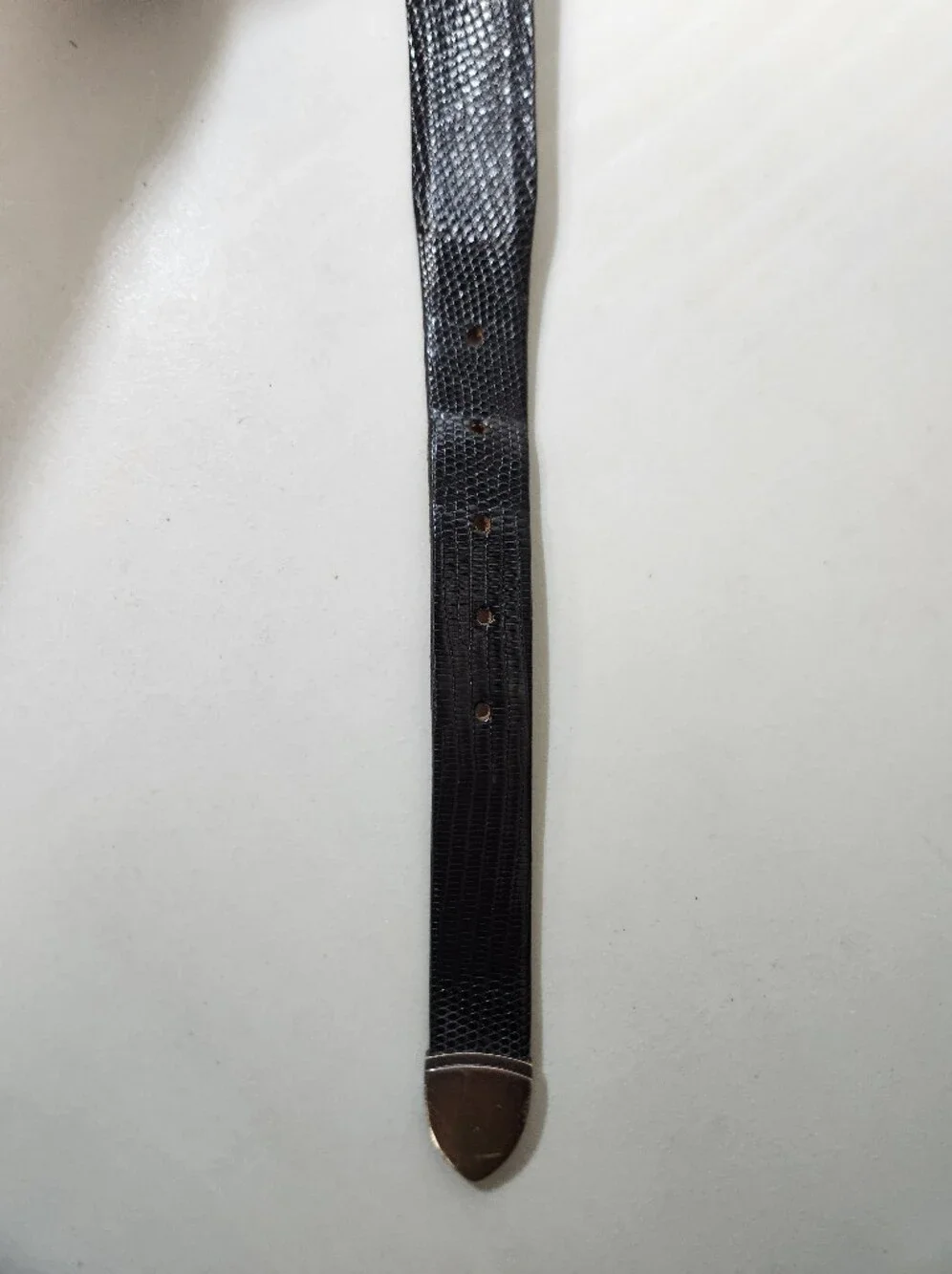 James Reid Mens |38| Black Genuine Lizard Sterling Silver Belt